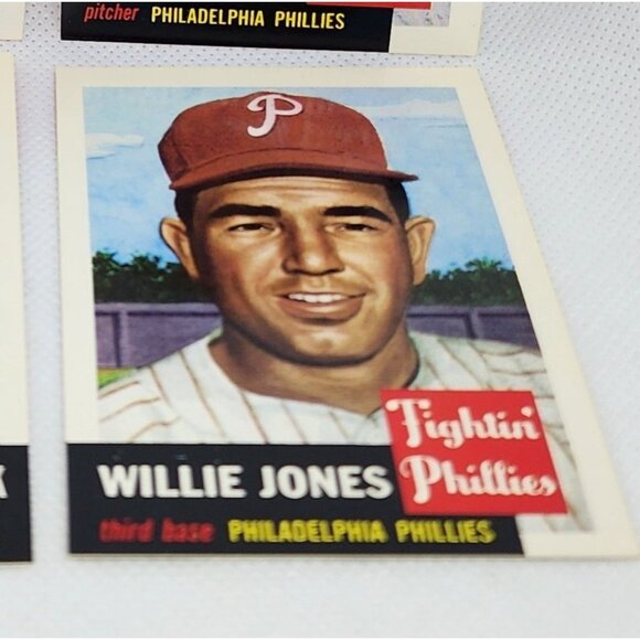 4 Philadelphia Phillies 1953 Topps Vintage Reprint Baseball Card Bundle Mint - Picture 3 of 10